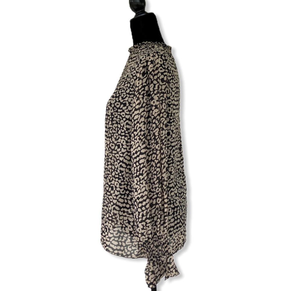 Molly Bracken Leopard Ruffle Neck Long Sleeve Top - Picture 3 of 10
